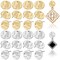 50 PCS Flat Round Ear Studs Earring Posts with Loop Hole Coin Jewelry 13.0 mm Gold Plated Disc Charms Earring for DIY Earrings Craft Making Supplies for Women Girls (White K, KC Gold)